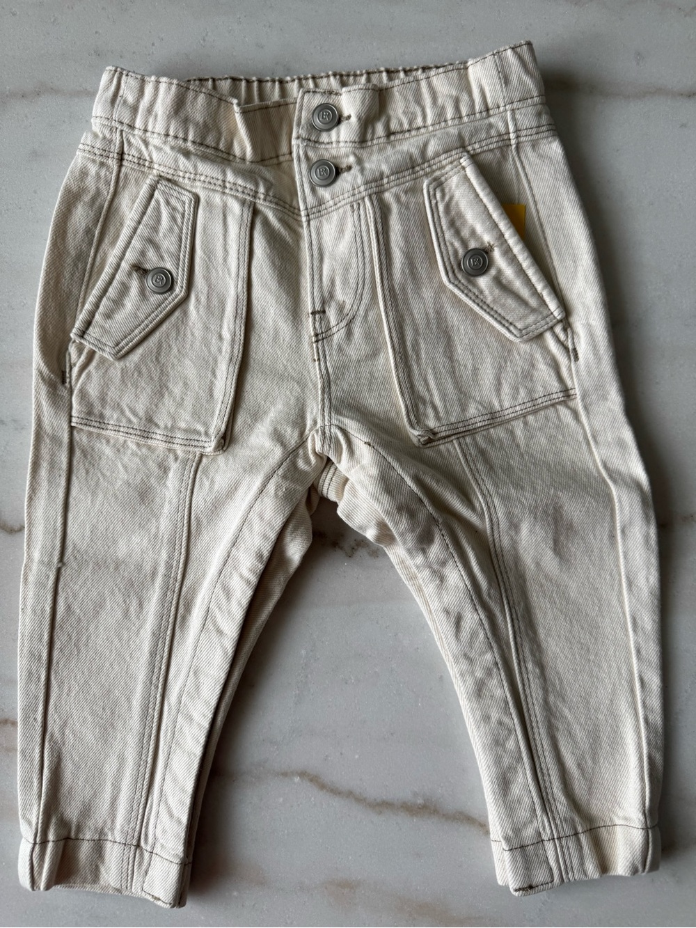 Banana Republic Baby Cream Cargo Pants 18-24M NWT Utility Twill Neutral